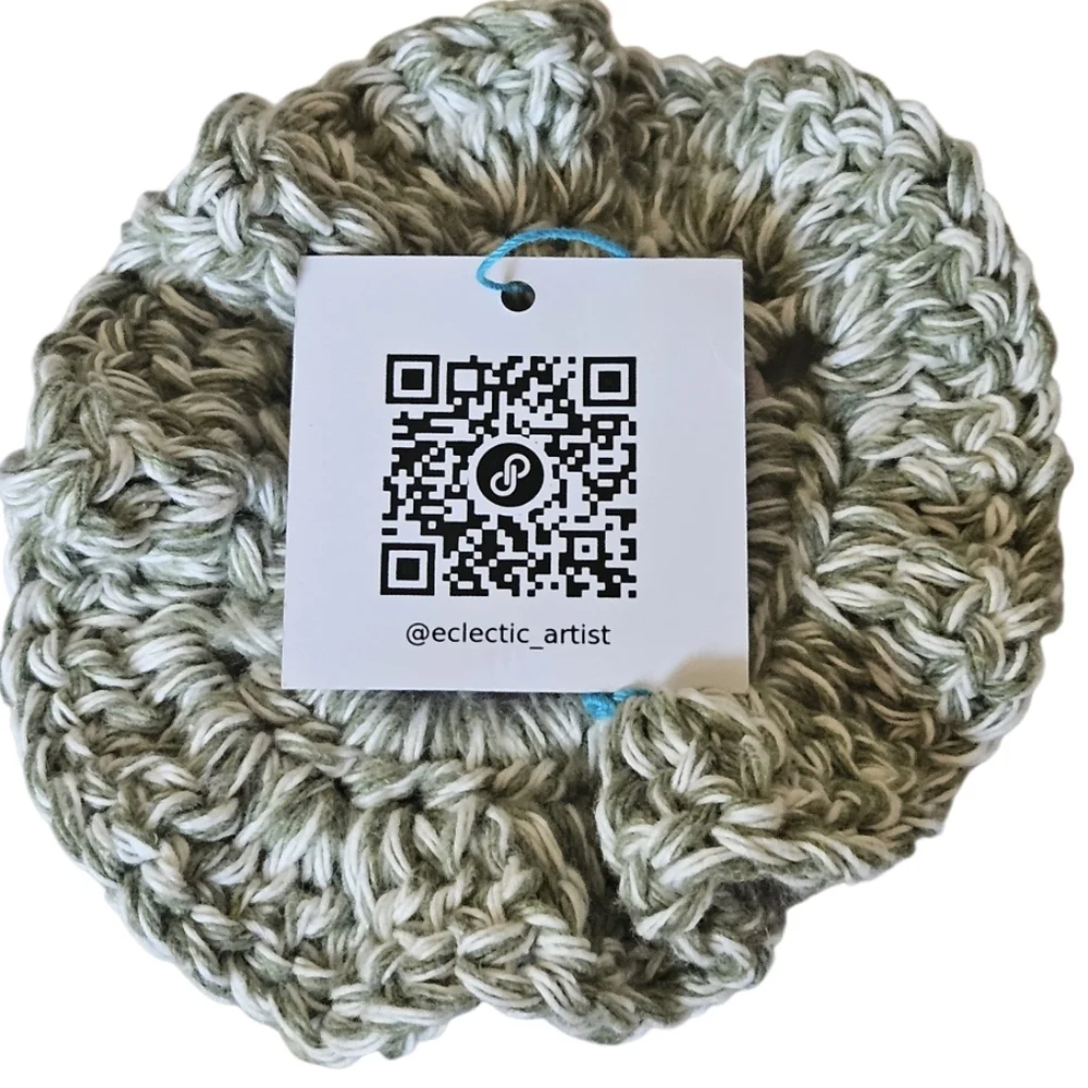 Handmade Sage Green Crochet Ballerina Scrunchie Tutu Bun Hair Accessory Gift
